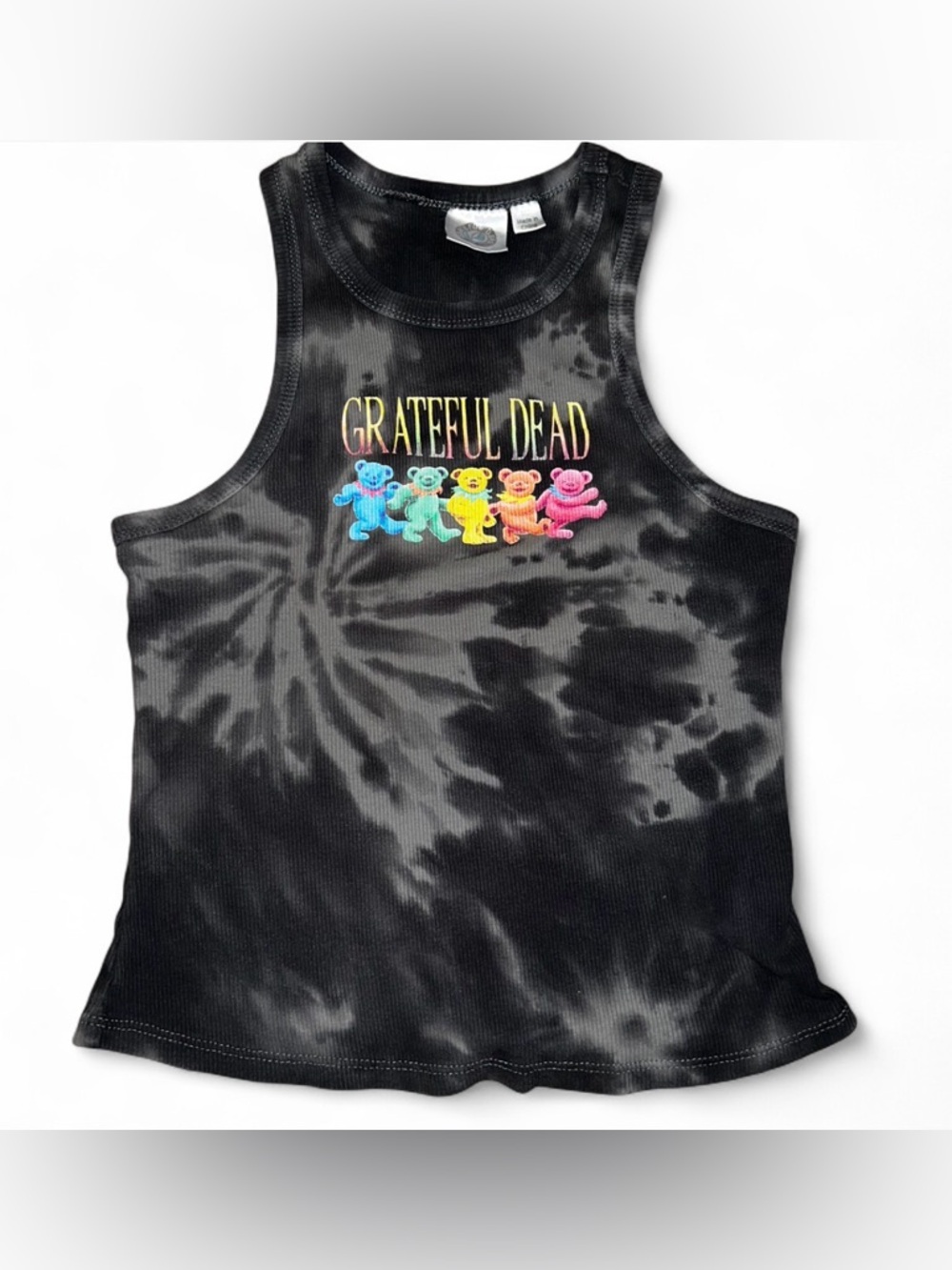 Grateful Dead Rainbow Bears Black Tie-Dye Tank